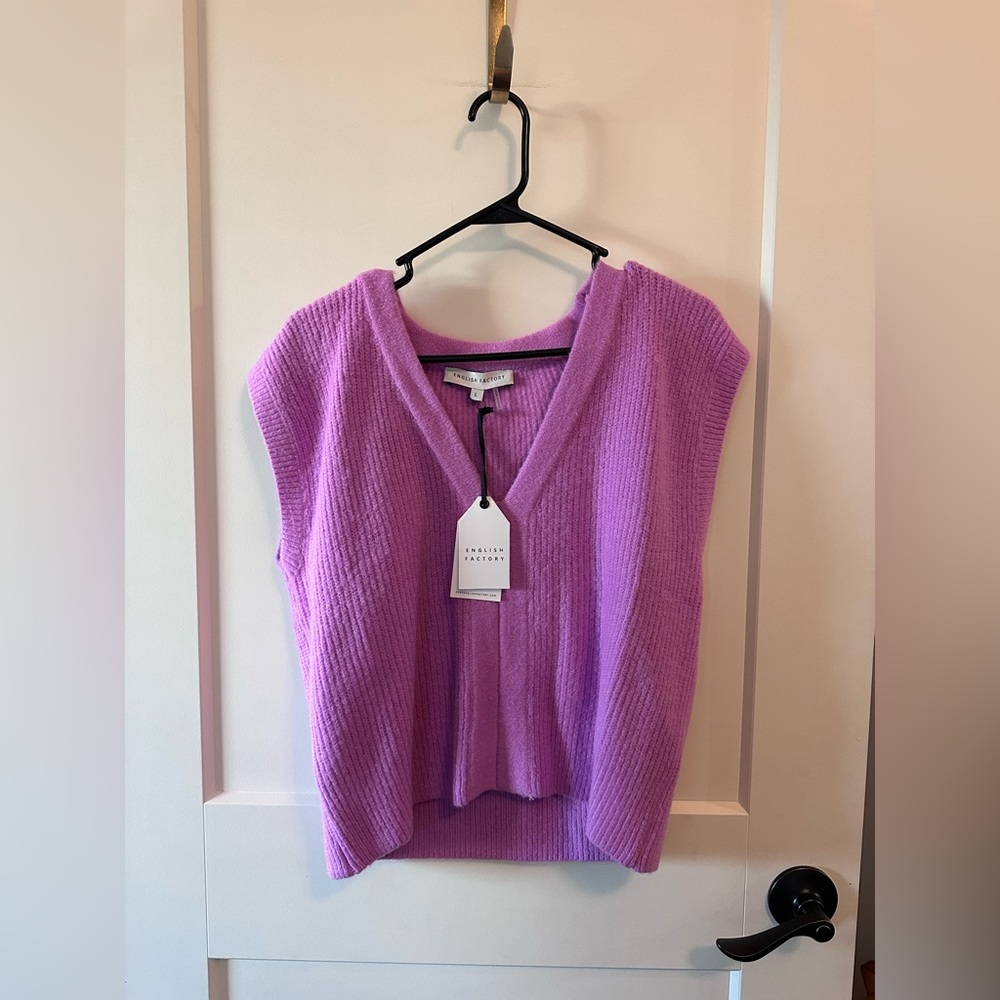 English Factory Lavender V-Neck Sweater Vest